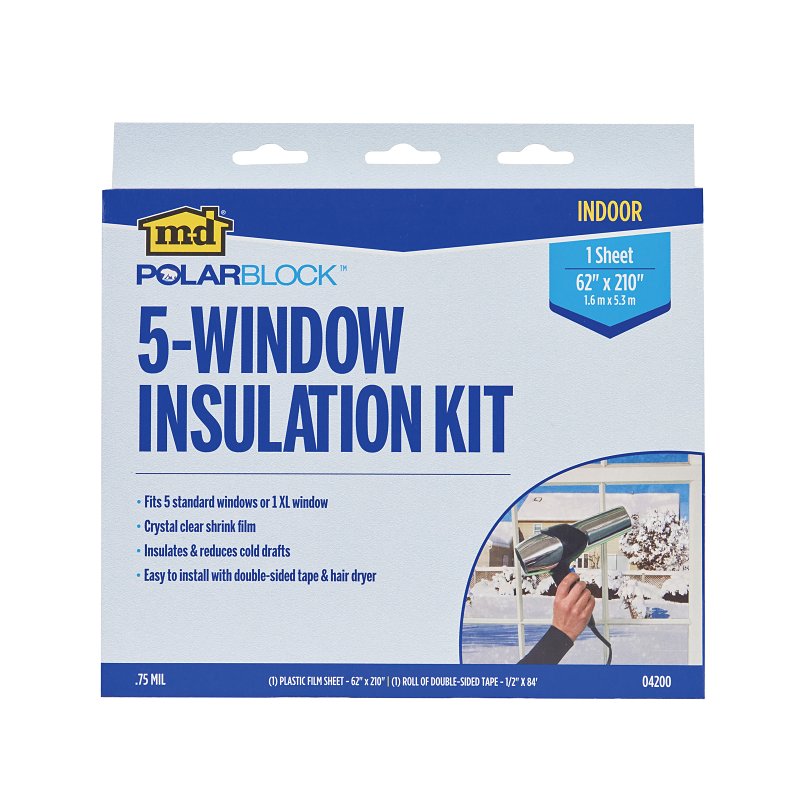 M-D 04200 Window Insulation Kit, 62 in W, Clear