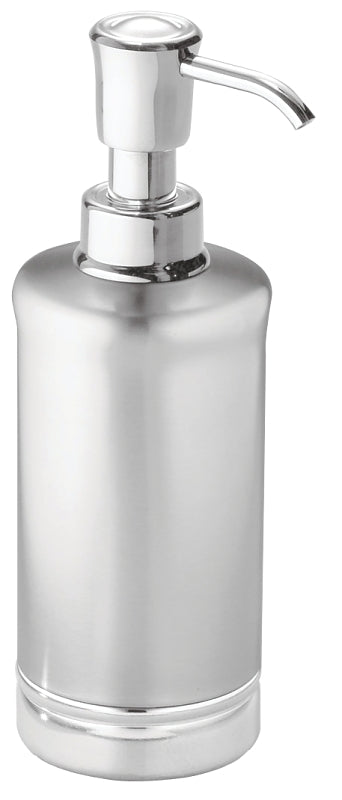 iDESIGN York Metal Series 76350 Soap Dispenser, 8 oz Capacity, Stainless Steel