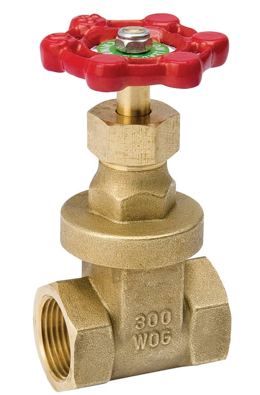 B & K ProLine Series 100-002NL Gate Valve, 3/8 in Connection, FPT, 200/125 psi Pressure, Handle Actuator, Brass Body