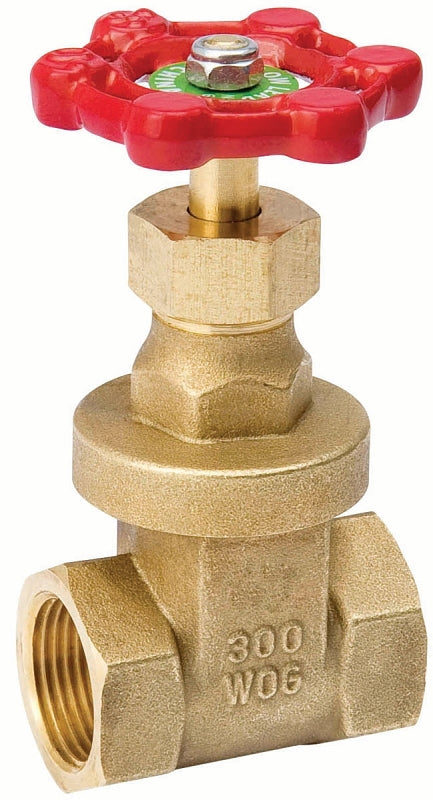 B & K ProLine Series 100-206NL Gate Valve, 1-1/4 in Connection, FPT, 300/150 psi Pressure, Handle Actuator, Brass Body