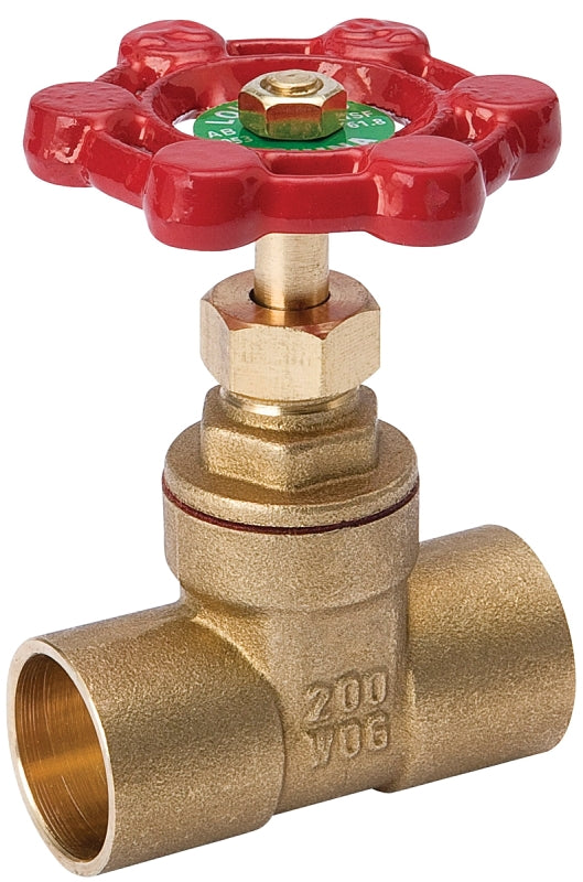 B & K ProLine Series 100-454NL Gate Valve, 3/4 in Connection, Sweat, 125, 200 psi Pressure, Brass Body