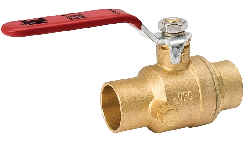 B & K ProLine Series 107-555NL Ball Valve, 1 in Connection, Compression, 500 psi Pressure, Manual Actuator, Brass Body