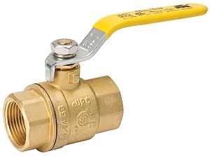 B & K 107-825NL Ball Valve, 1 in Connection, FPT x FPT, 150, 600 psi Pressure, Manual Actuator, Brass Body