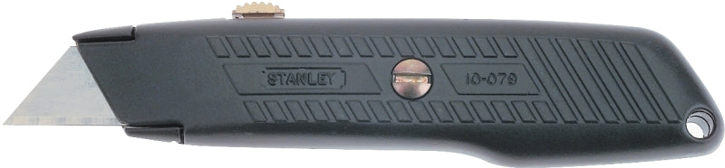 STANLEY 10-079 Utility Knife, 2-7/16 in L Blade, 3 in W Blade, HCS Blade, Straight Handle, Black/Yellow Handle