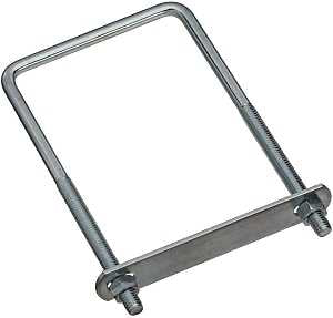 National Hardware N222-406 Square U-Bolt, 7 in L Inside, 4 in W Inside, 3/8-16 Thread, 3-3/4 in L Thread, Steel, Zinc, Pack of 5