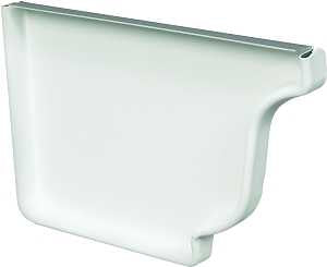 Amerimax 27005 Gutter Left End Cap, 5 in L, Aluminum, White, For: 5 in K-Style Gutter System