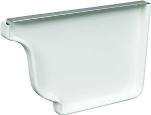 Amerimax 27006 Gutter Right End Cap, 5 in L, Aluminum, White, For: 5 in K-Style Gutter System