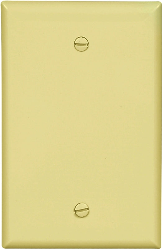 Eaton Wiring Devices PJ13V Blank Wallplate, 4.87 in L, 3.12 in W, 0.08 in Thick, 1-Gang, Polycarbonate, Ivory