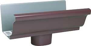 Amerimax 2501019HPC Gutter End with Drop, 2 in W, Aluminum, Brown, For: 5 in K-Style Gutter System