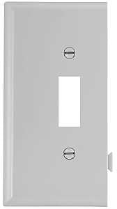 Eaton Wiring Devices STE1W Wallplate, Mid-Size, 4-7/8 in L, 3.12 in W, 1-Gang, Polycarbonate, White, High-Gloss