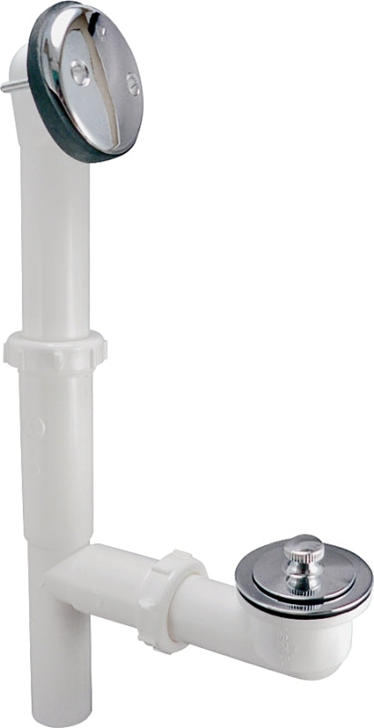 Keeney 62AW Bath Drain Assembly, Plastic/Zinc, White, Chrome-Plated