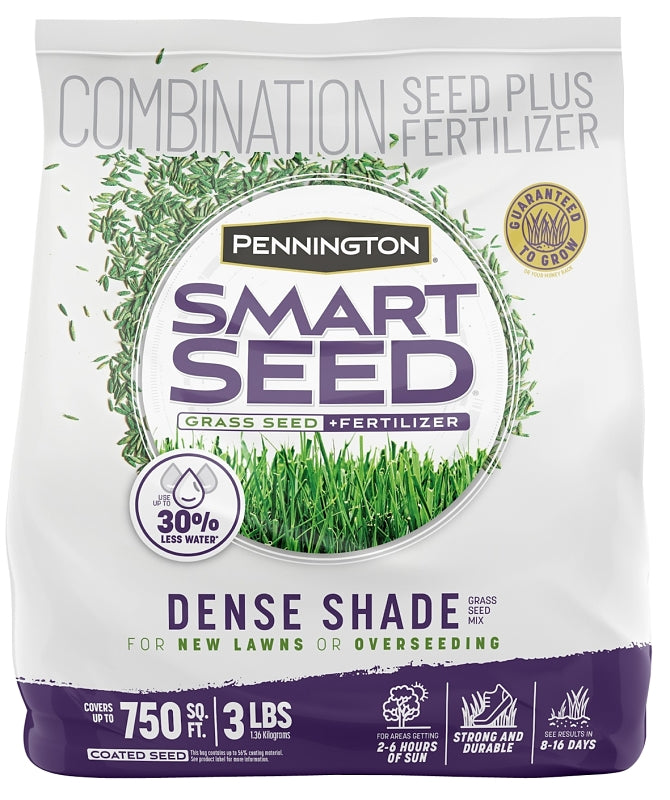 Pennington Smart Seed 100543702 Grass and Fertilizer Mix, 3 lb Bag