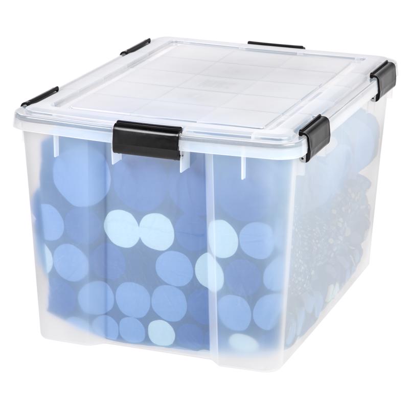 IRIS WEATHERPRO 74 qt Clear Storage Tote 14.5 in. H X 17.75 in. W X 23.6 in. D Stackable, Pack of 4