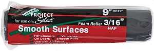 Linzer RC 227 Roller Cover, 3/16 in Thick Nap, 9 in L, Foam Cover, 12/PK