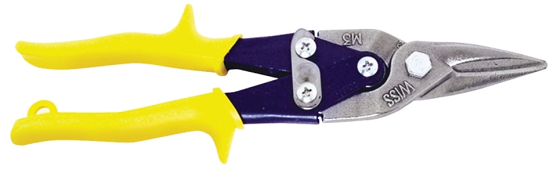 Wiss M3R Aviation Snip, 9-3/4 in OAL, 1-1/2 in L Cut, Straight Cut, Molybdenum Steel Blade, Non-Slip Handle