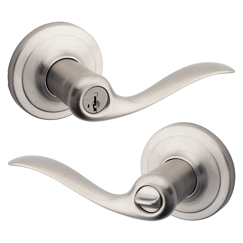 Kwikset Signature Series 740TNL 15SMTCP Entry Lever, Satin Nickel, 1/2 in L Throw, 2-3/32 in Projection