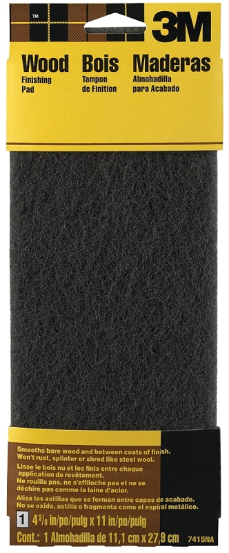 3M 7415 Stripping Pad, Gray, 11 in L, 4-3/8 in W, Medium