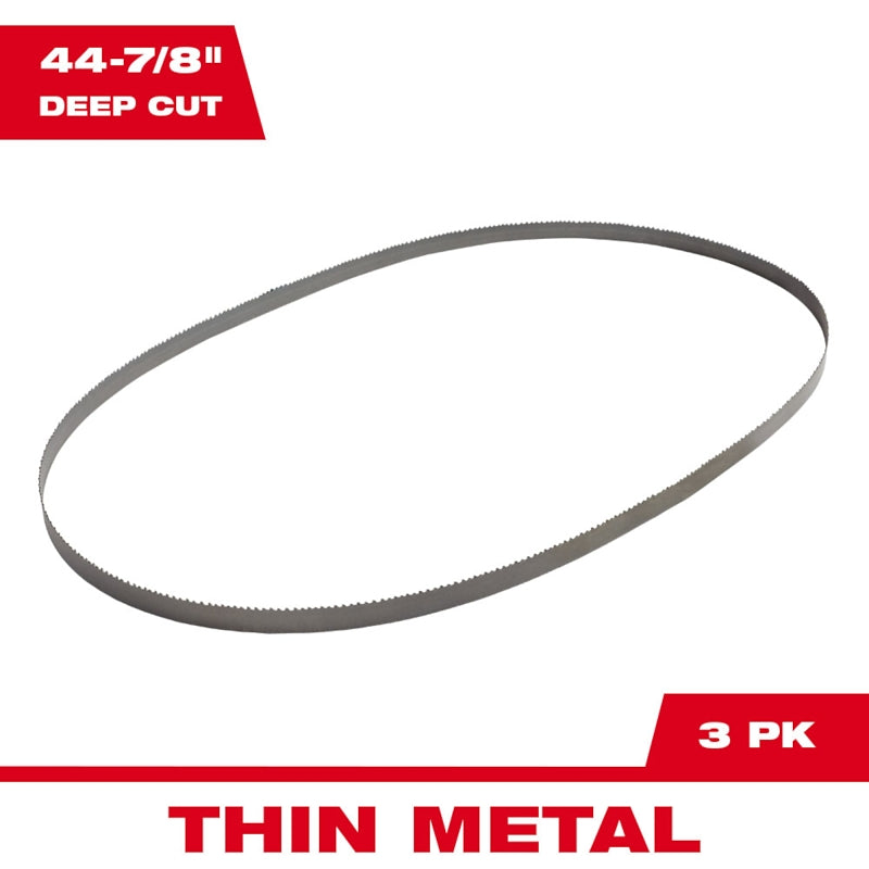 Milwaukee 48-39-0511 Band Saw Blade, 1/2 in W, 44-7/8 in L, 14 TPI, HSS Cutting Edge, Bi-Metal