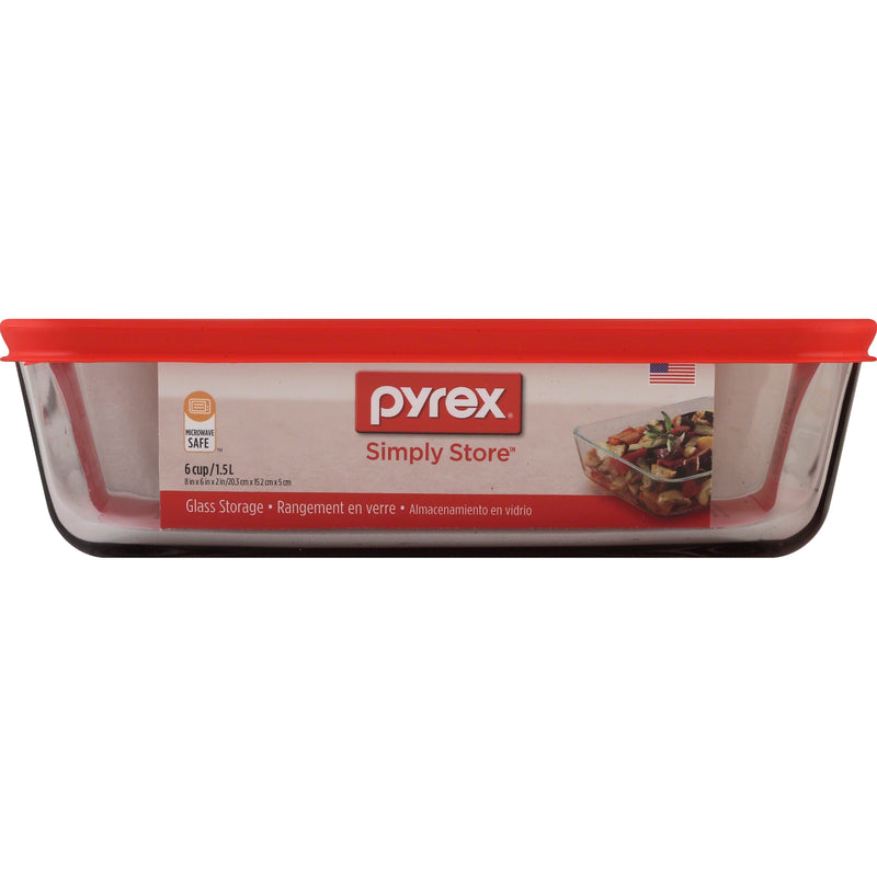 Pyrex Simply Store 6 cups Clear Food Storage Container 1 pk, Pack of 4