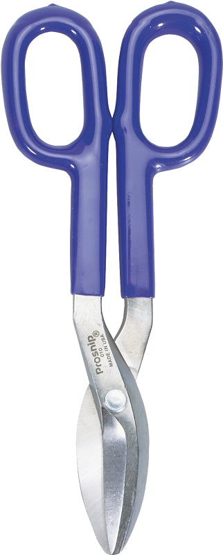 Irwin 22012 Tinner Snip, 12-3/4 in OAL, 2-3/4 in L Cut, Curved, Straight Cut, Double-Dipped Handle, Steel Blade