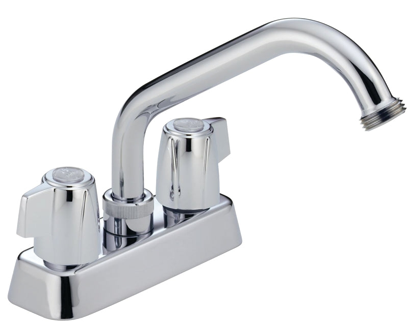 Delta Classic Series 2131LF Laundry Faucet, 2-Faucet Handle, Brass, Chrome Plated, Deck Mounting, Swivel Spout