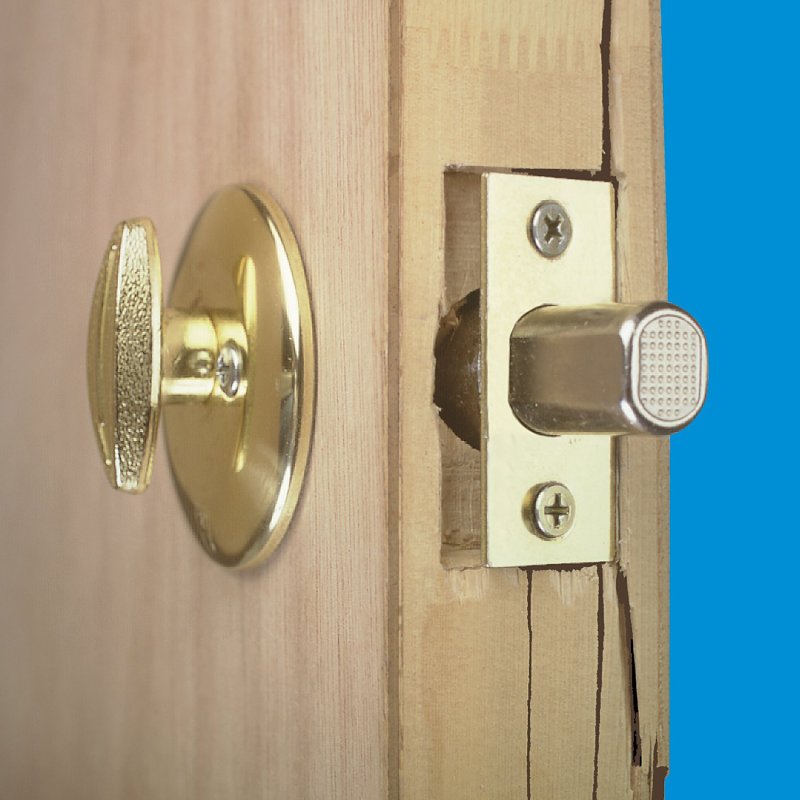 Prime-Line U 9556 Lock and Door Reinforcer, 2-3/8 in Backset, 1-3/4 in Thick Door, Brass, Bright Brass, 4-1/2 in H
