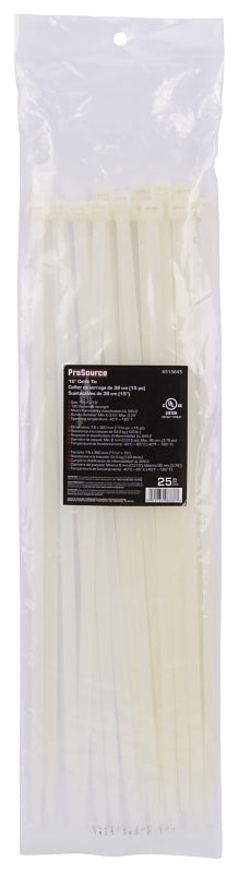 ProSource CV380-253L Cable Tie, 15 inches, 120lb Tensile Strength, Self-Lock Locking, Nylon, Clear