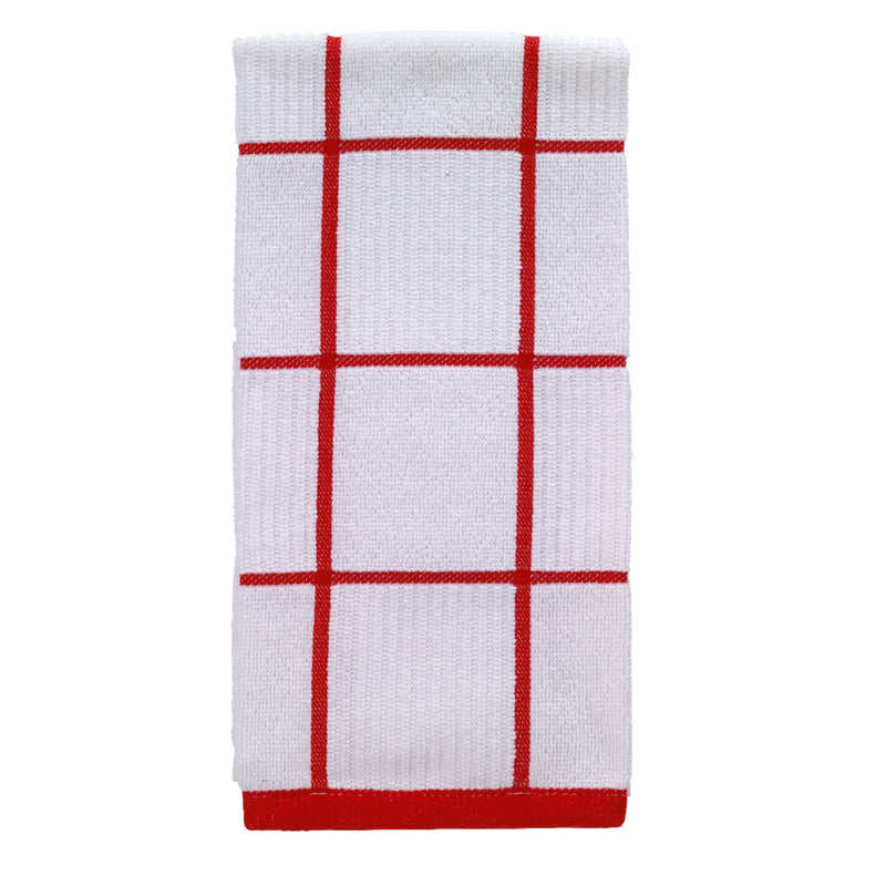 T-Fal Red Cotton Checked Parquet Kitchen Towel 1 pk, Pack of 6