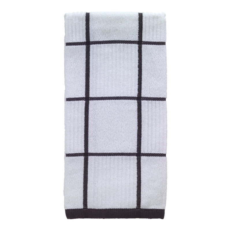 T-Fal Charcoal Cotton Checked Parquet Kitchen Towel 1 pk, Pack of 6