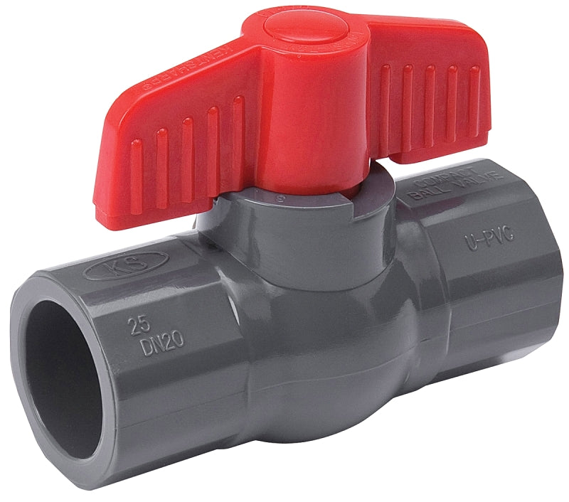 B & K ProLine Series 107-605 Ball Valve, 1 in Connection, Slip, 150 psi Pressure, PVC Body