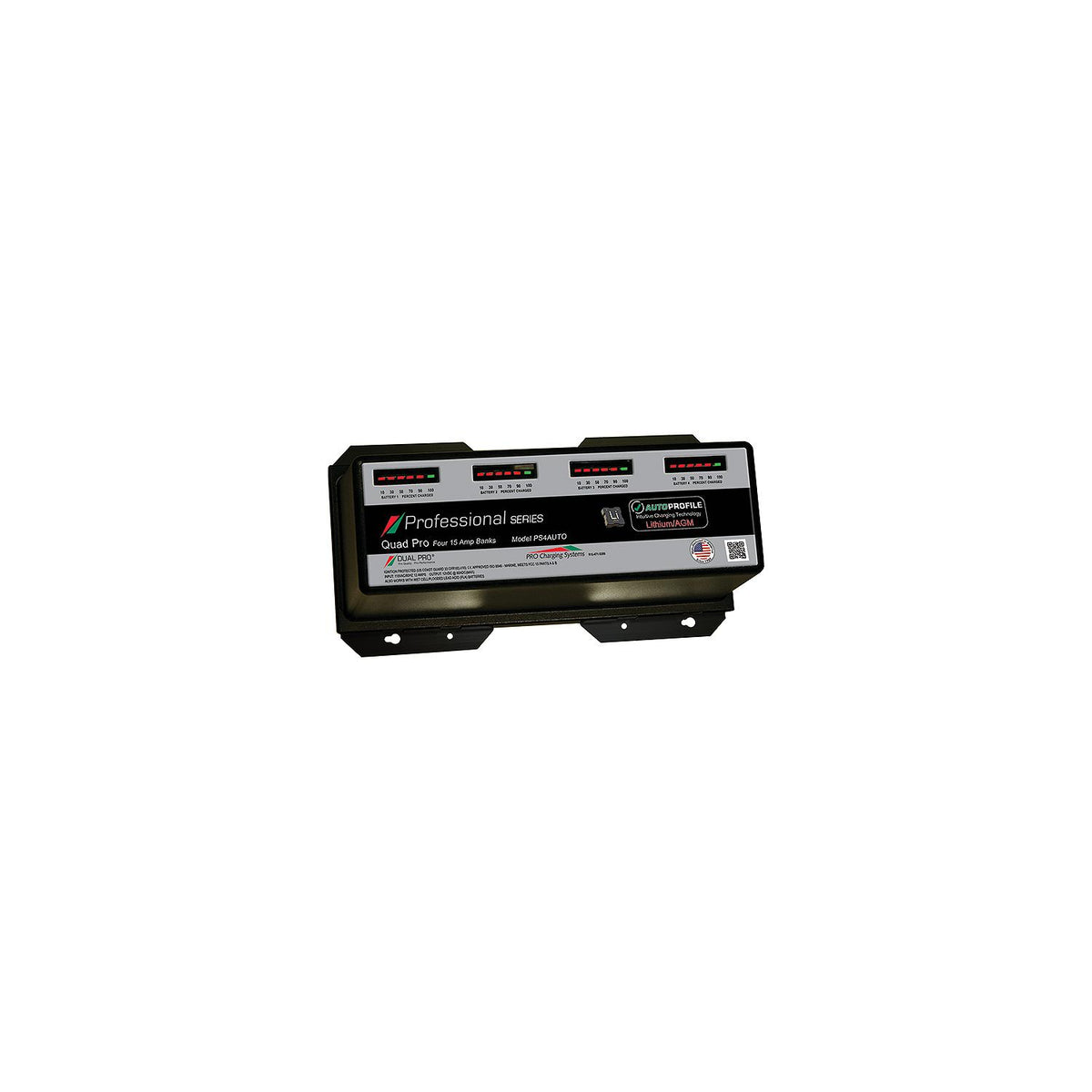 Dual Pro PS4AUTO Professional Series Autoprofile Battery Charger, 60A, 4 Banks