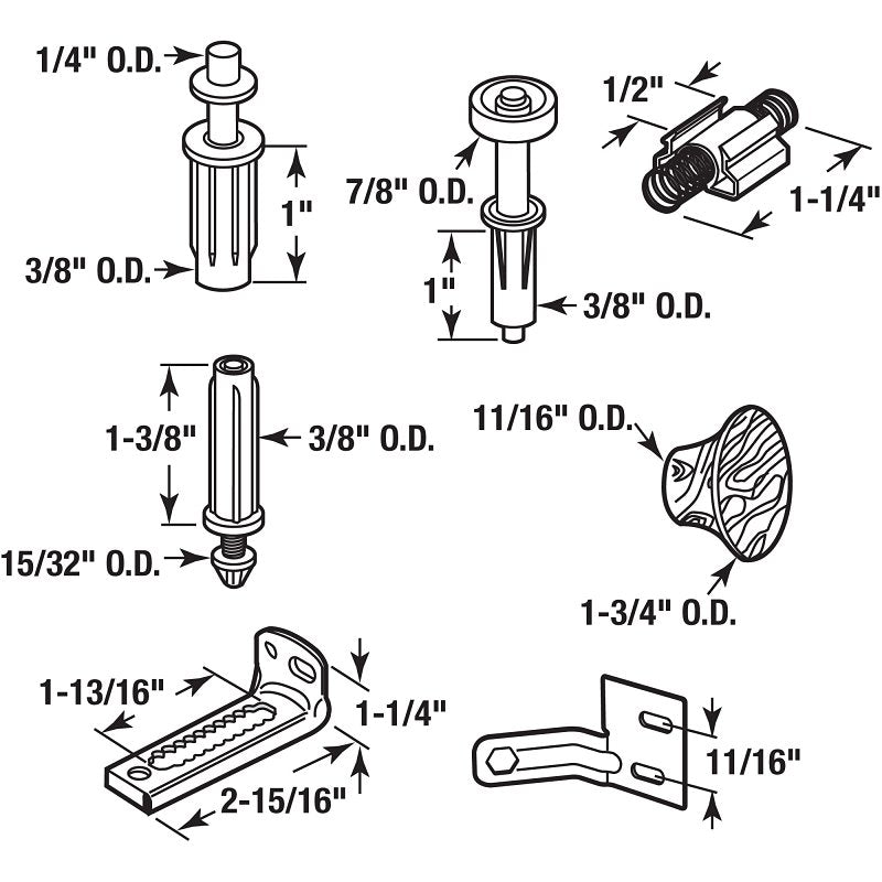 Prime-Line N 7283 Bi-Fold Door Repair Kit, Nylon/Steel