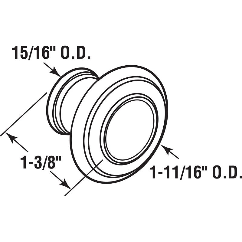 Prime-Line N 7372 Pull Knob, Zinc, Satin Nickel