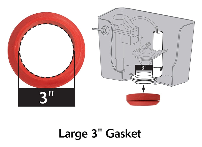 Korky 480BP Tank-to-Bowl Gasket, 3 in ID x 4-1/4 in OD Dia, Sponge Rubber, Red
