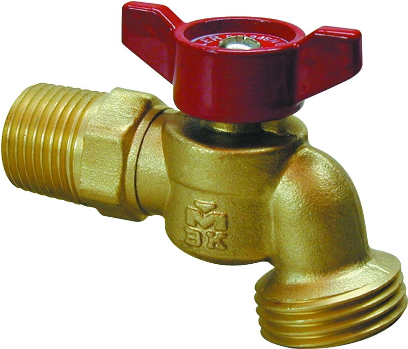 B & K 103-054HN Hose Bibb, 3-1/10 in L, 3/4 x 3/4 in, MPT x Male Hose, 125 psi, Brass Body, Antique