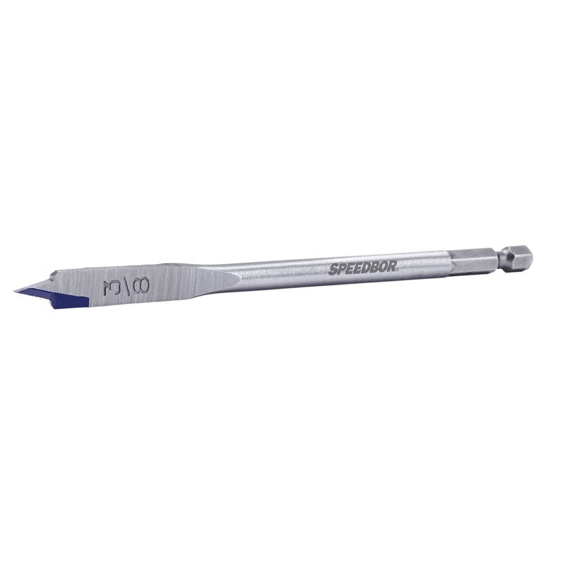 Irwin SPEEDBOR 88806 Spade Drill Bit, 3/8 in Dia, 6 in OAL, Standard Length, Flat Flute, 1/4 in Dia Shank, Hex Shank