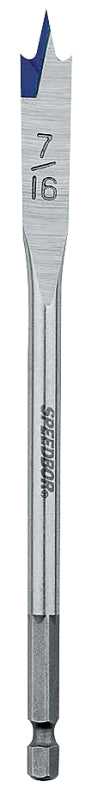 Irwin SPEEDBOR 88807 Spade Drill Bit, 7/16 in Dia, 6 in OAL, Standard Length, Flat Flute, 1/4 in Dia Shank, Hex Shank