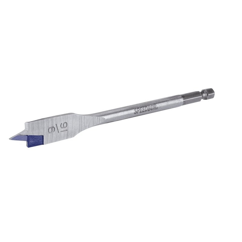 Irwin SPEEDBOR 88809 Spade Drill Bit, 9/16 in Dia, 6 in OAL, Standard Length, Flat Flute, 1/4 in Dia Shank, Hex Shank