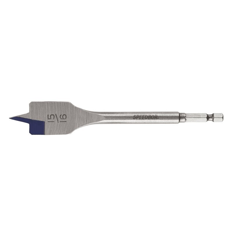 Irwin SPEEDBOR 88815 Spade Drill Bit, 15/16 in Dia, 6 in OAL, Standard Length, Flat Flute, 1/4 in Dia Shank, Hex Shank