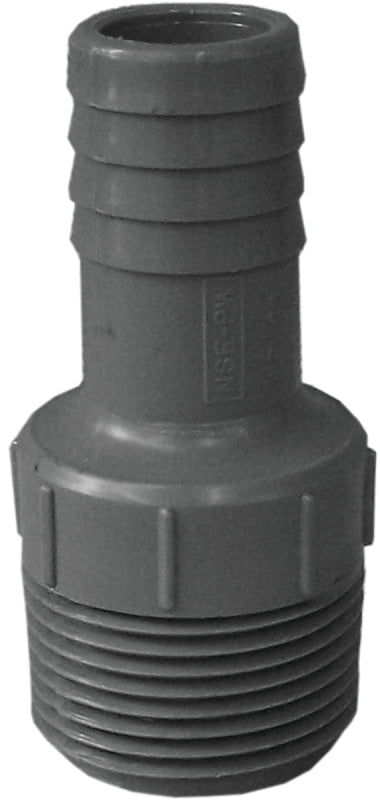 Boshart UPPRA-1007 Pipe Adapter, 1 x 3/4 in, MIP x Insert, Polyethylene