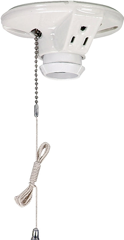 Eaton Wiring Devices 667-SP Lamp Holder, 4.5 in Dia x 2.14 in H Dimensions, 125 VAC, 660 W, White