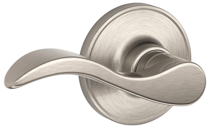 Schlage J Series J10SEV619 Passage Lever, Mechanical Lock, Satin Nickel, Metal, Residential, 3 Grade, ADA Compliant