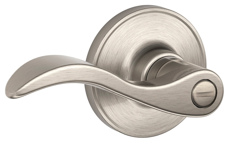 Schlage J Series J40SEV619 Privacy Lever, Mechanical Lock, Satin Nickel, Metal, Residential, 3 Grade, ADA Compliant