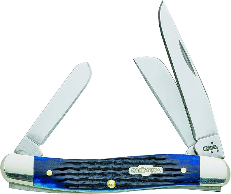 Case XX 02801 Folding Pocket Knife, 2.57 in Clip, 1.88 in Sheep Foot, 1.71 in Spey L Blade, Stainless Steel Blade
