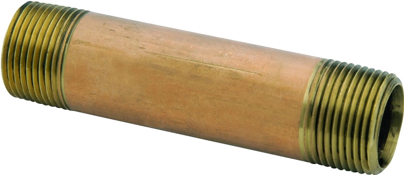 Anderson Metals 38300-1660 Pipe Nipple, 1 in, NPT, Brass, SCH 40 Schedule, 630 psi Pressure, 6 in L