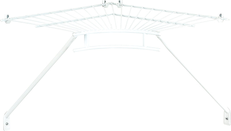 ClosetMaid 2106600 Shelf and Rod Corner Kit, 15 lb, Steel, White, Vinyl-Coated, Pack of 4