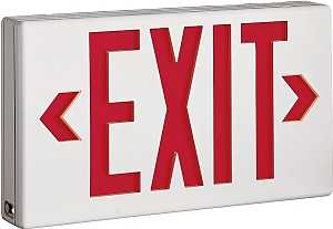 Sure-Lites LPX7 Emergency Exit Light, 0.98/1.03 W, White, 13 in OAW, 7-1/2 in OAH, 120/277 VAC, Polycarbonate Fixture