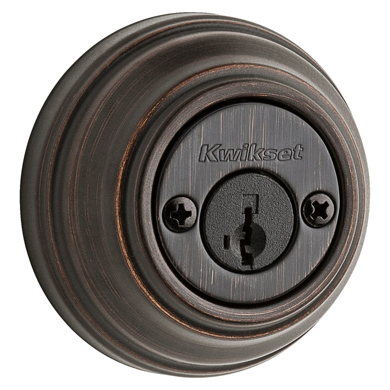 Kwikset 98511PSMTCP Deadbolt, 1 Grade, Keyed Alike Key, Steel, Venetian Bronze, 2-3/8 to 2-3/4 in Backset