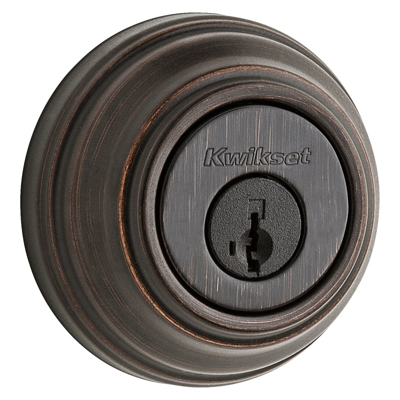 Kwikset 98511PSMTCP Deadbolt, 1 Grade, Keyed Alike Key, Steel, Venetian Bronze, 2-3/8 to 2-3/4 in Backset