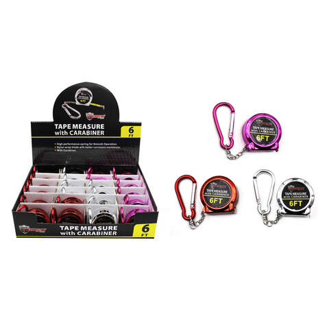 Diamond Visions Max Force 6 ft. L Carabiner Tape Measure 1 pk, Pack of 24